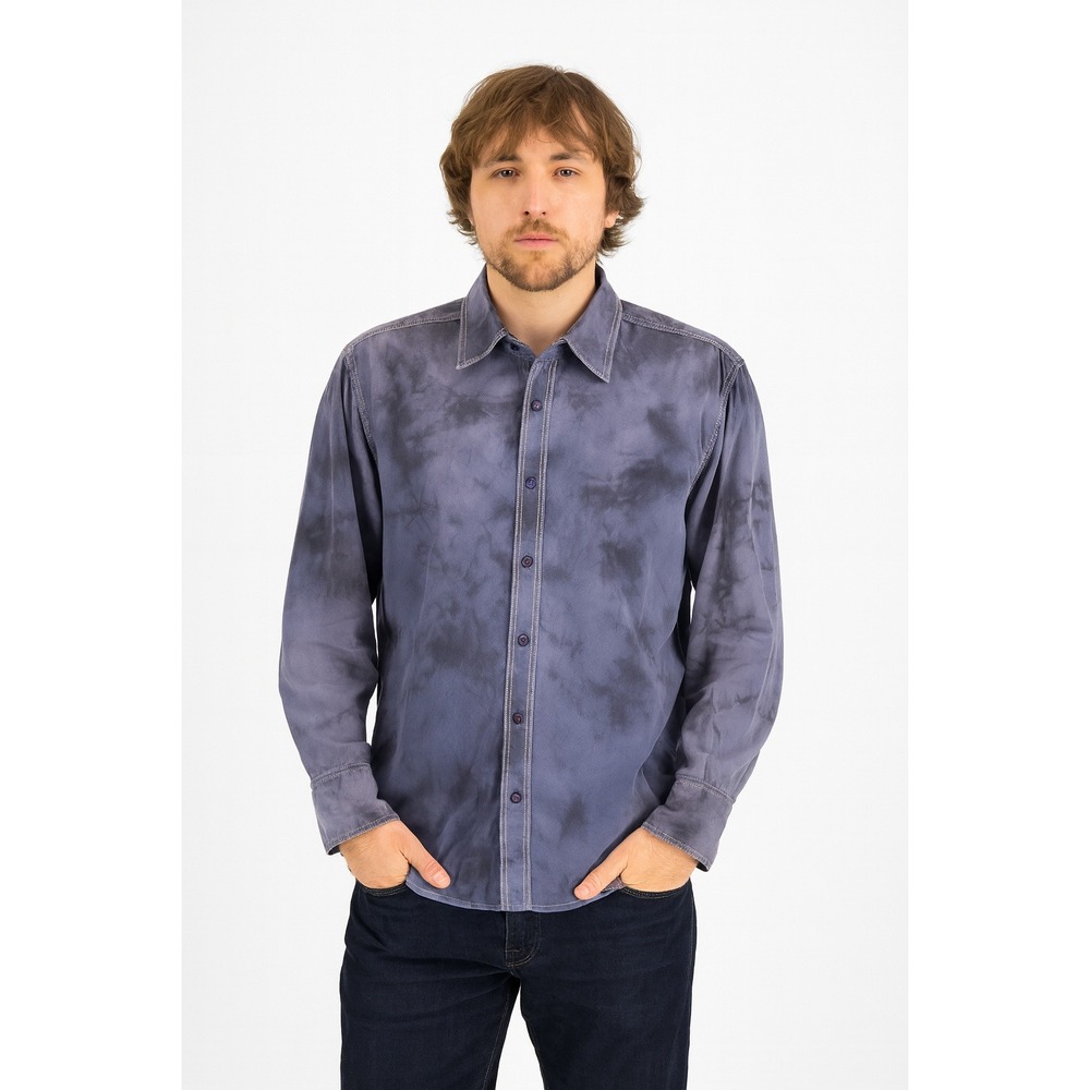 Marc Edwards XL Button Up Shirt Long Sleeve Purple‎ Tie Dye Cotton Menswear
